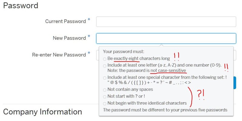bad password policy