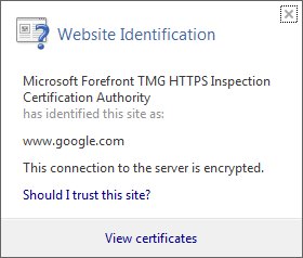 Microsoft Forefront HTTPS Inspection